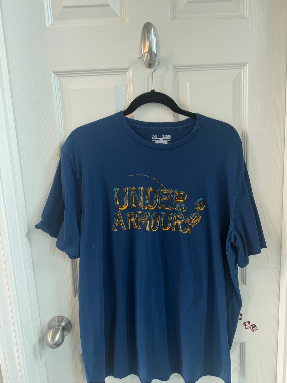 Under Armour Navy Blue Short Sleeve Tee with Yellow Logo